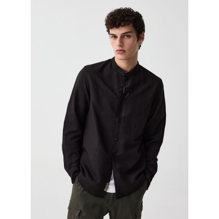 Chemise - Grand&Hills - Col Mao - 70% Coton - 30% Lin - Manches Longues