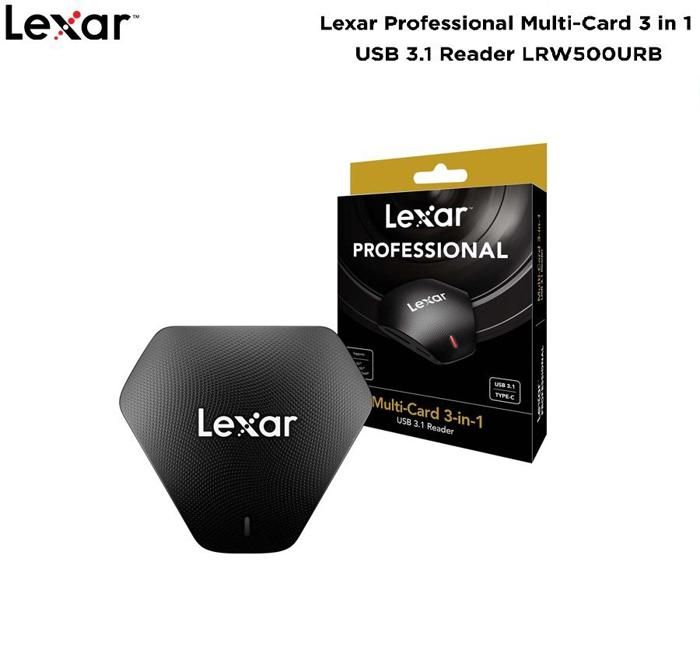 lexar Lecteur carte USB 3.1 multicartes professionnel 3 en 1 de Lexar, prend en charge SD, microSD et CF