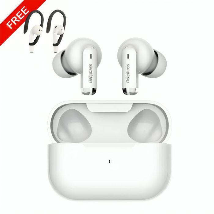 Ecouteur Sans Fil Bluetooth Original DEEPBASS TWS-X1 + Crochets d'Oreilles Sportifs Gratuit
