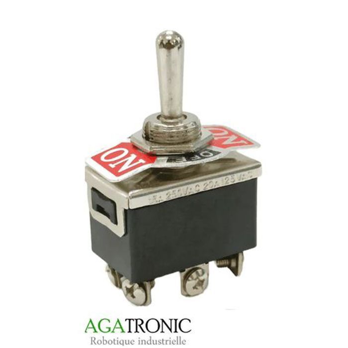 AGATRONIC Interrupteur 6 pin 3 positions on-off-on (15A 250V)