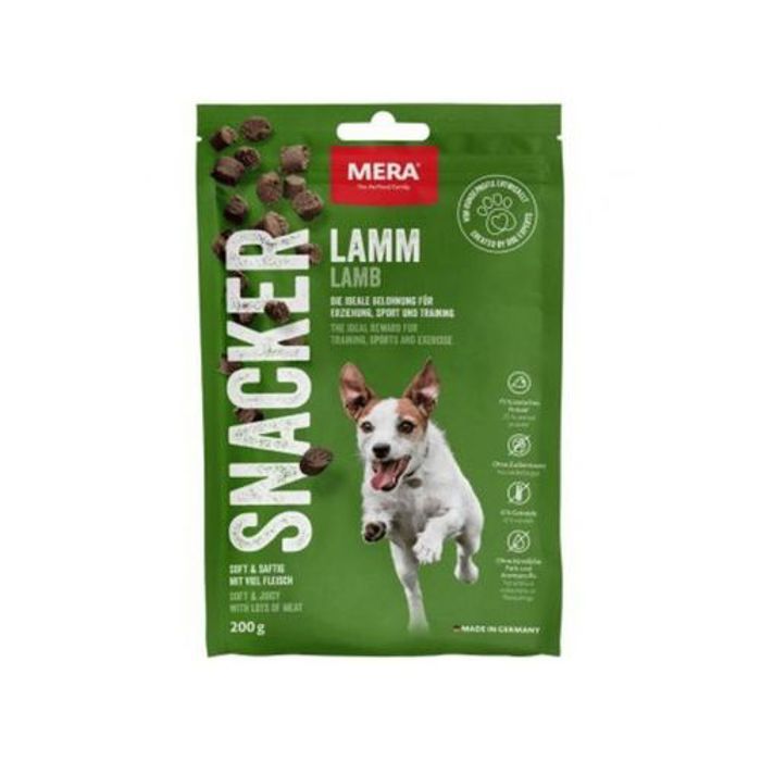 Friandise pour Chien - Mera - Snacker Agneau - 200g - Sans Céréales - Riche en Protéines