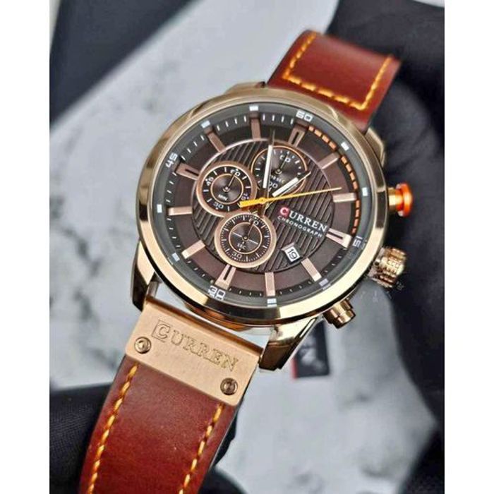 Montre - CURREN - Cuir marron - Sport - Analogique - Quartz