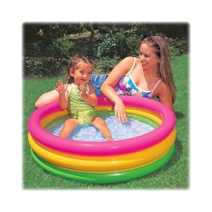 Piscine gonflable pataugeoire - Arc en Ciel - 61x25 cm - 3 boudins - Multicolore - Vinyle