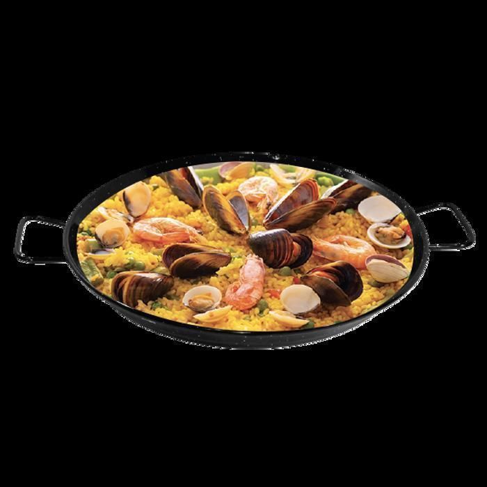 Plat à Paella - Non spécifié - 38 cm - Métal émaillé - Résistant à la chaleur - Poignées robustes