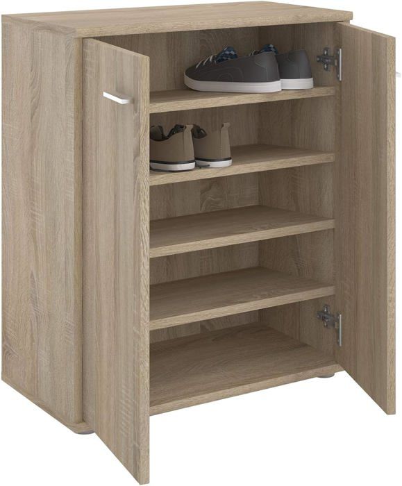 Meuble à Chaussures - Non spécifié - 60x70x35 cm - 4 étagères réglables - Finition MDF sonoma - Beige