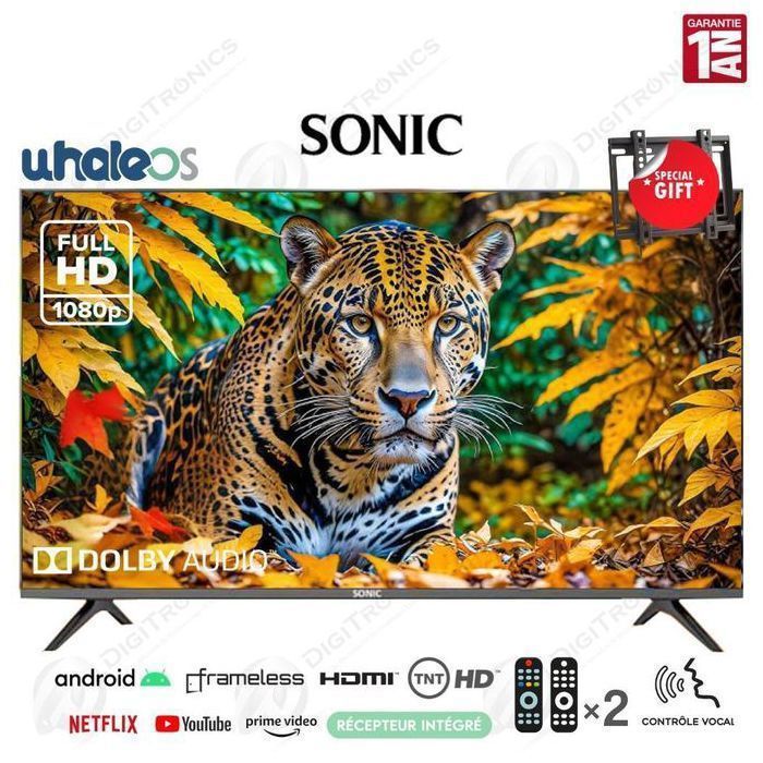 43 Full HD Smart WhaleOS Dolby Audio, Récepteur Intégré, TNT HD + Support gratuit