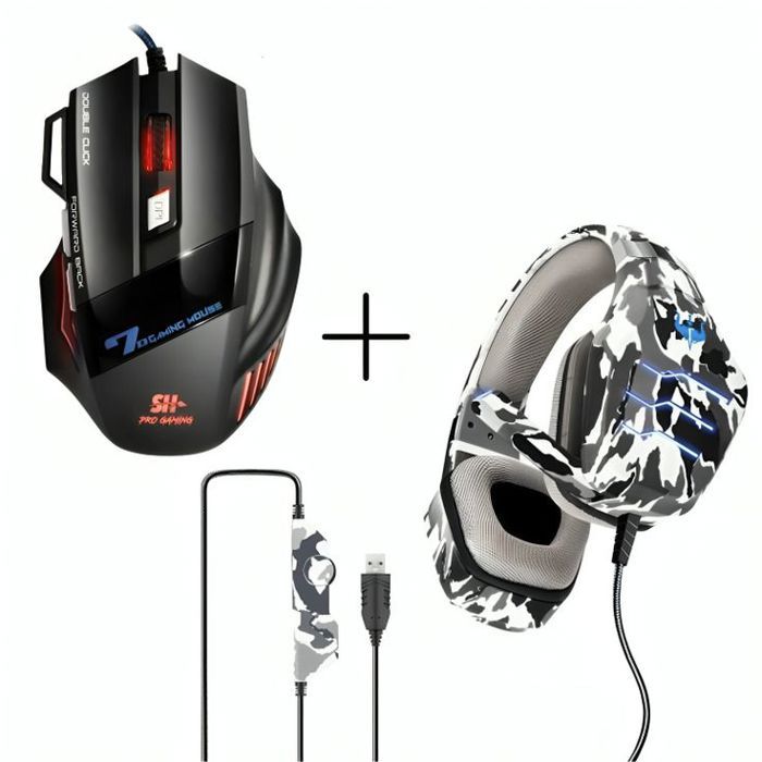 PACK GAMING - Casque Gamer Gaming HEADSET Q9 + Souris Gamer M13 PRO GAMING