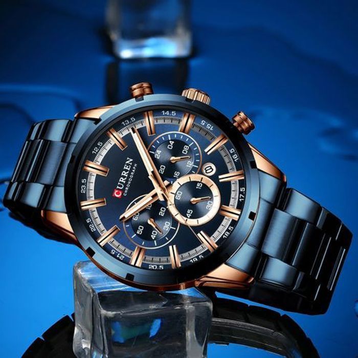 CURREN – C355 Blue Gold EditionAcier Inoxydable - Chronographe
