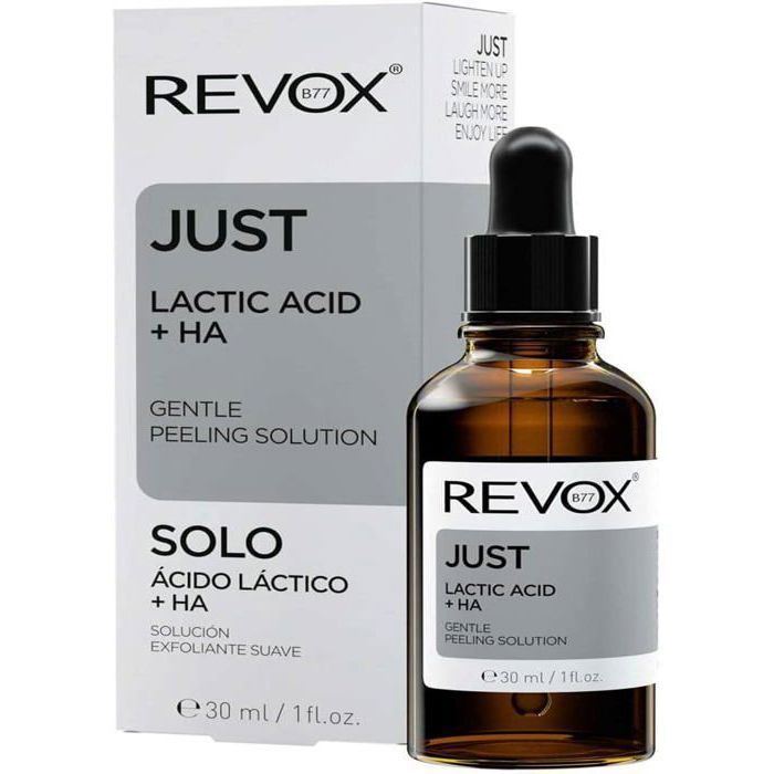 Sérum visage - REVOX - Just Lactic Acid + HA - Peeling doux - 30 ml - Peau lisse et hydratée