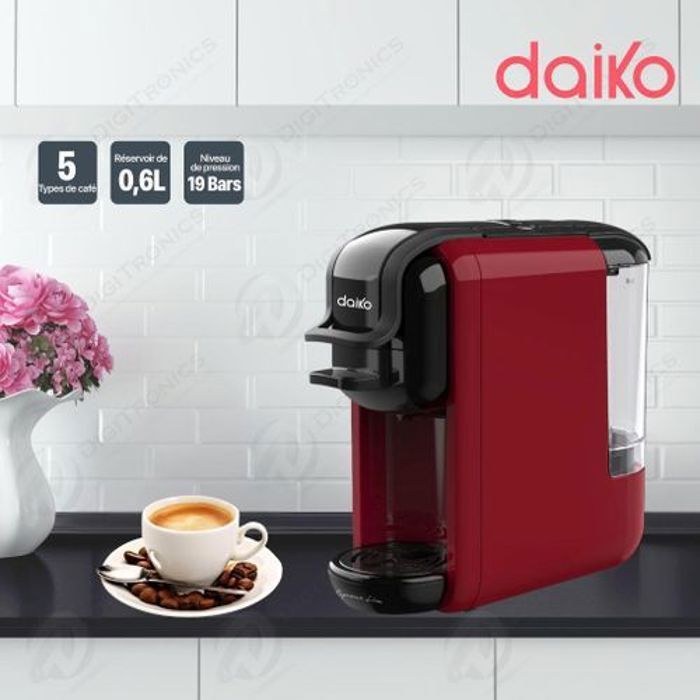 Daiko Machine à café Système 5 en 1 Max 19 Bars 1450W, CF819BRK