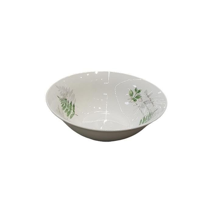 Bol en porcelaine décorée - MARQUE - 23 x 9 cm - Ovale - Blanc - Compatible lave-vaisselle