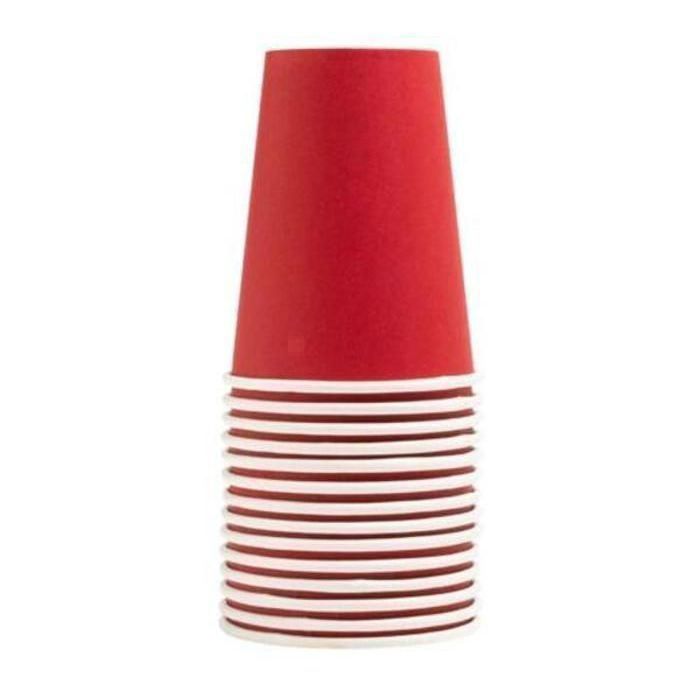 Gobelet en carton - Noname - 20 cl - Rouge - Lot de 15 - Écologique