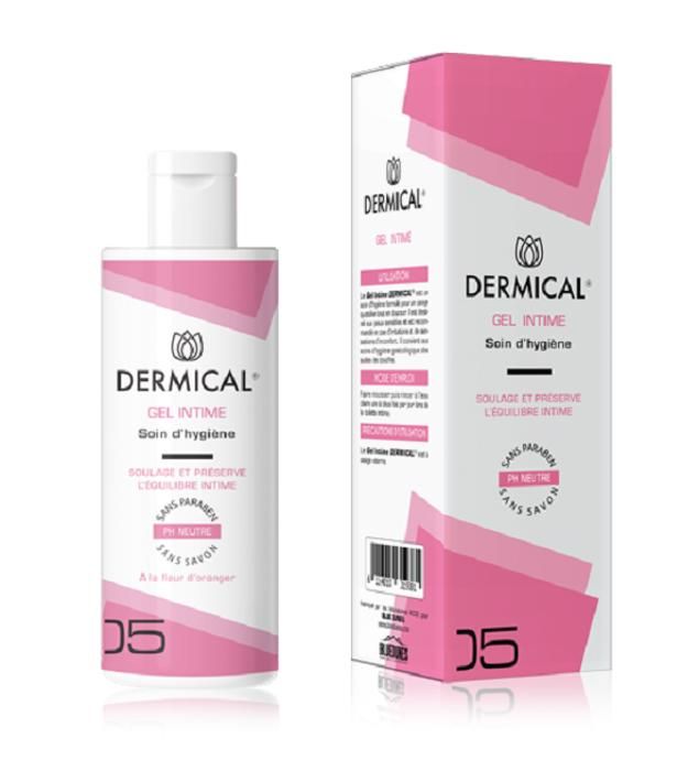 Gel Intime - DERMICAL - 125Ml - Hypoallergénique - Pour peaux sensibles - Nettoyage doux