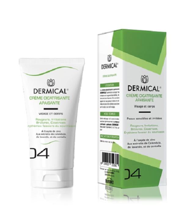 Crème Cicatrisante - DERMICAL - 50Ml - Apaisante - Hypoallergénique - Tous types de peau