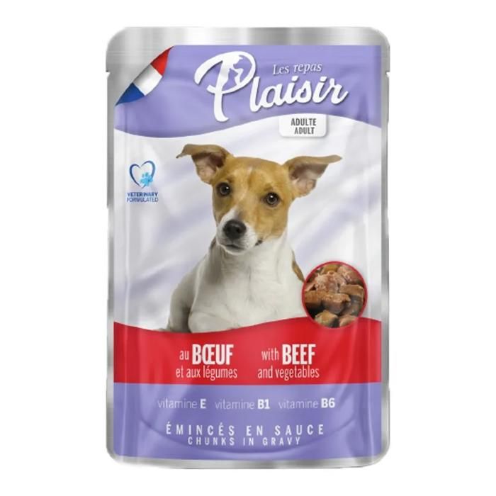 Plaisir Dog morceaux de bœuf aux légumes - chien adulte pocket 100 g