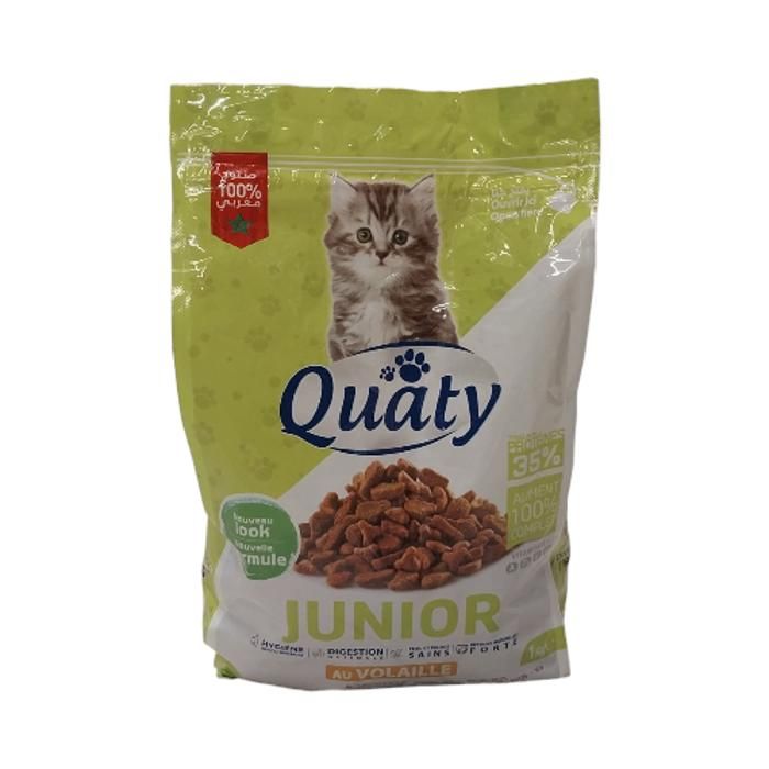 Croquettes au Volaille Chats Juniors Quaty 1Kg.