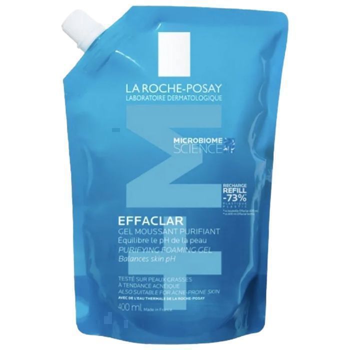 La Roche-Posay - Gel Moussant  Effaclar - 400ml - Peaux Grasses - Acnéique - Recharge