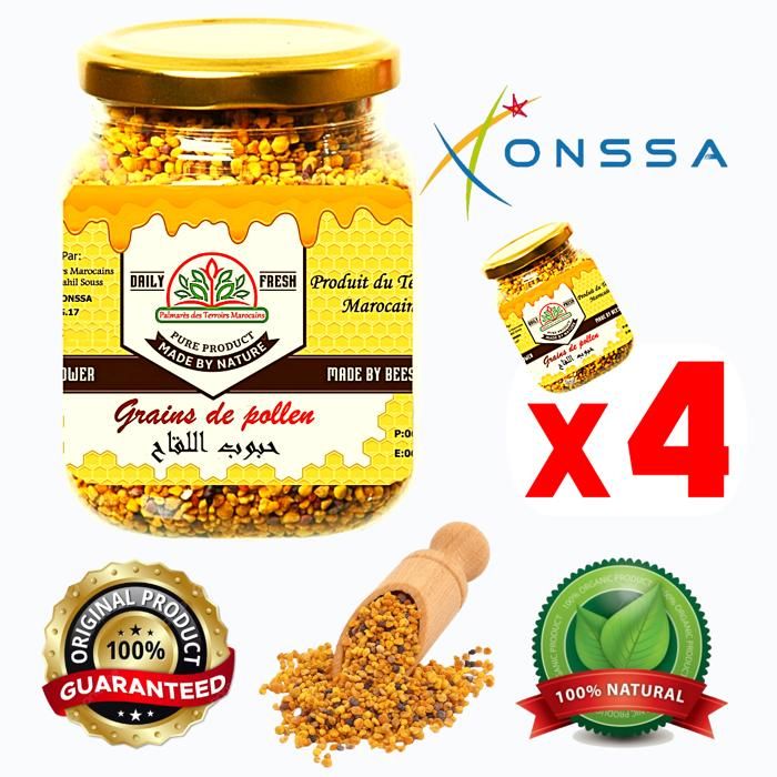 Grains de pollen 100% Naturel (énérgissant, Fértilité, superaliment, Grippe, rhum) 400g