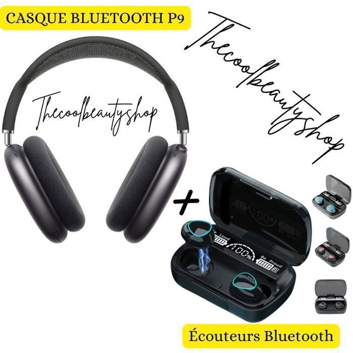 Ensemble de Casque P9 MULTICOLORS + Écouteurs sans fil Bluetooth  M10