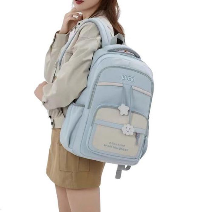 Sac à dos scolaire - GENERIC - LUCK - Noir avec accents blancs - Design moderne - Confort optimal