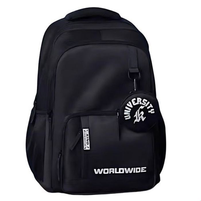 Sac à dos tendance pour étudiants + compartiment PC, cartable scolaire, voyage Noir