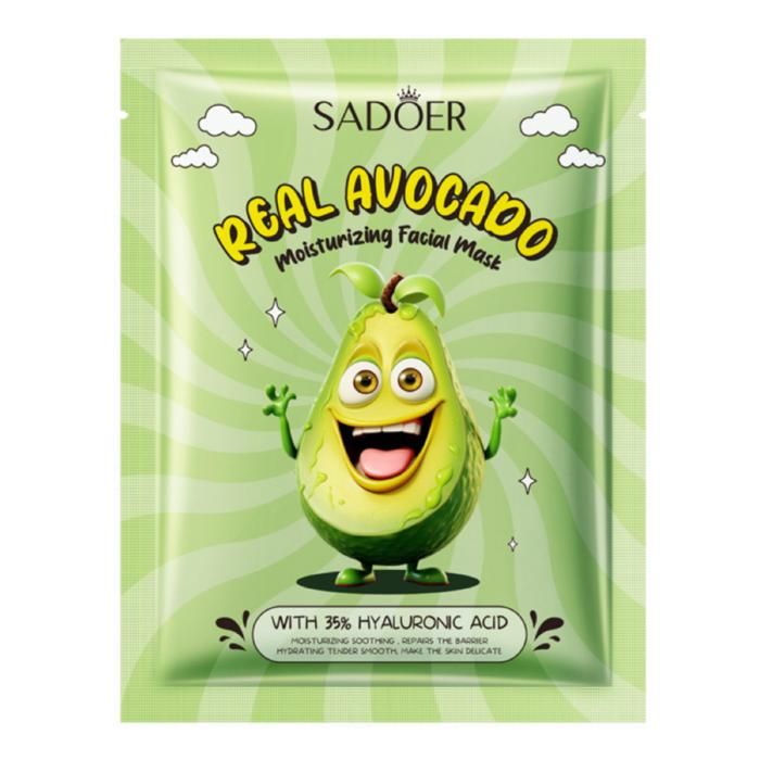 Masque Facial - SADOER - Avocat - Acide Hyaluronique - Hydratant - 25g