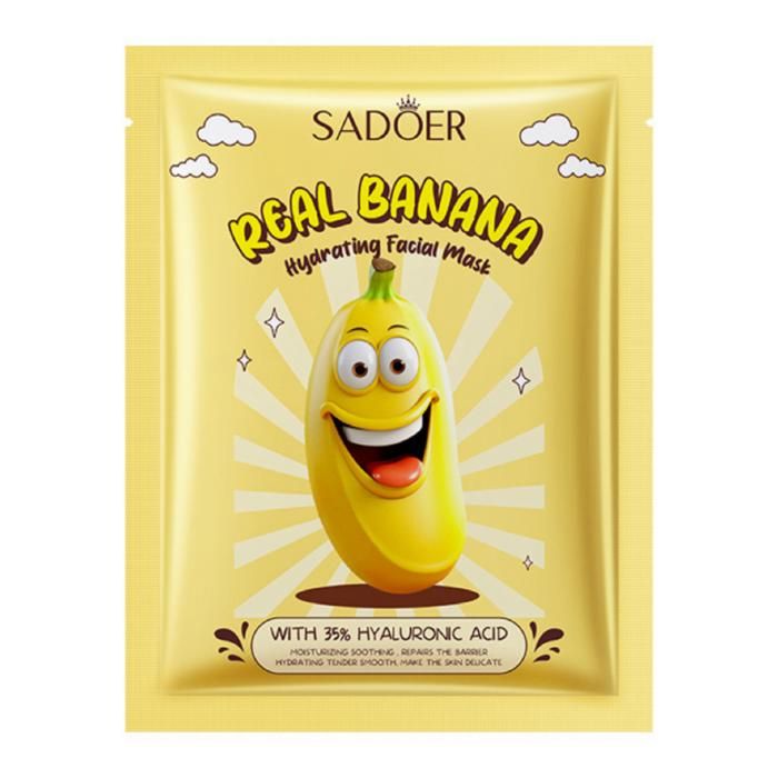 Masque Facial - SADOER - Real Banana - Acide Hyaluronique - Hydratant - 25g