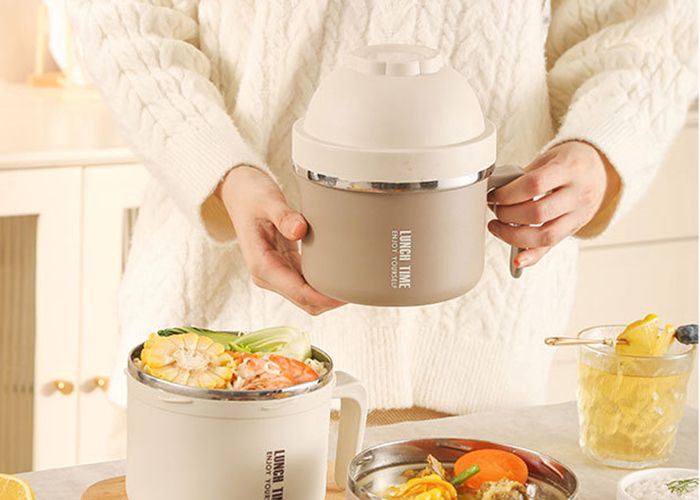 Bol à Soupe Thermique en Acier Inoxydable avec Poignée