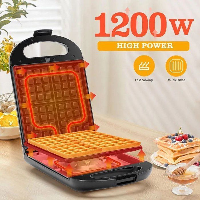 General Croque Monsieur Panini 3 En 1 Sandwich Maker Et Gaufrier 2 Plaques Antiadhésives Grille viande Multifonction 1200W