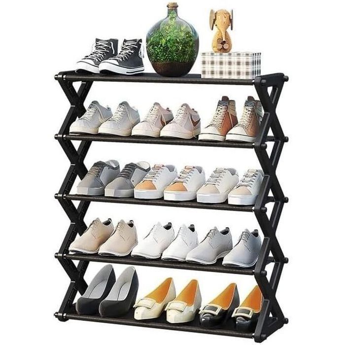 Étagère de rangement anti-poussière pour chaussures, acier galvanisé