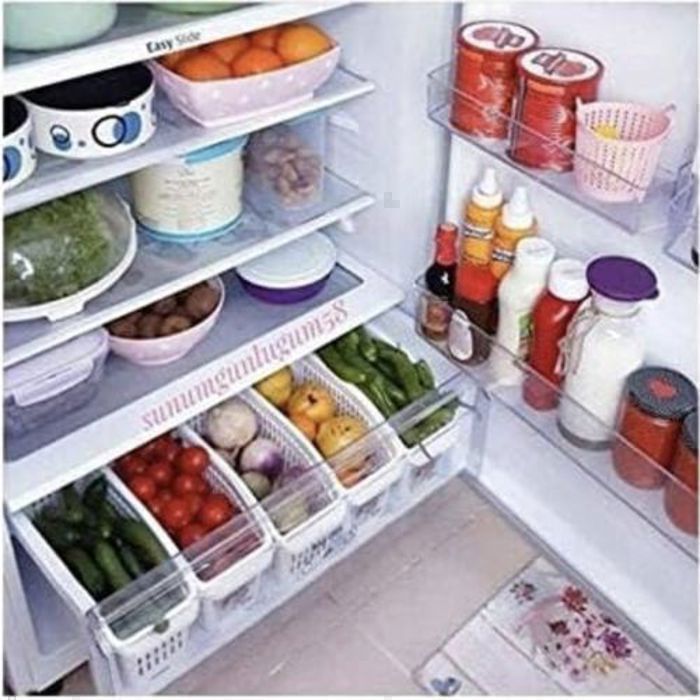 5PCS Boîte de stockage pour réfrigérateur, support organisateur de réfrigérateur