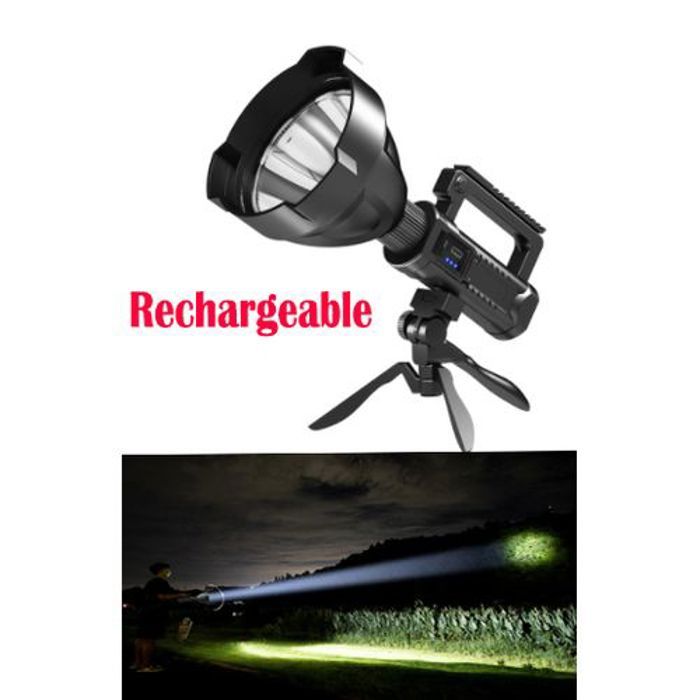 Projecteur LED rechargeable super lumineux à grosse tête, lampe de poche, lampe de travail, projecteur