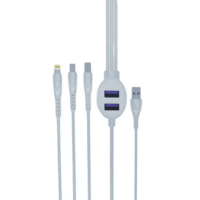 Câble de chargement USB Micro et Type C 3en1, 2 ports multiples, pour téléphone portable