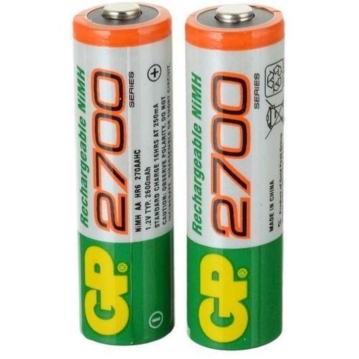 2 pcs/lote AA GP originale batterie rechargeable 2700 mah / GP 2700 GP batteries piles 1.2v