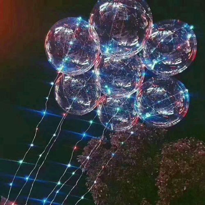 Ballons en Latex - Non spécifié - 3 pcs - Transparent - LED Multicolore - 16 pouces