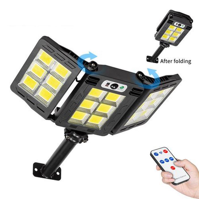 Applique murale solaire avec capteur de mouvement à distance pliable