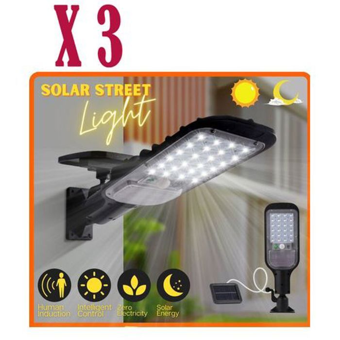 3 PCS lumière solaire détachable de porte de jardin de mur de capteur de réverbère solaire extérieur de 120W