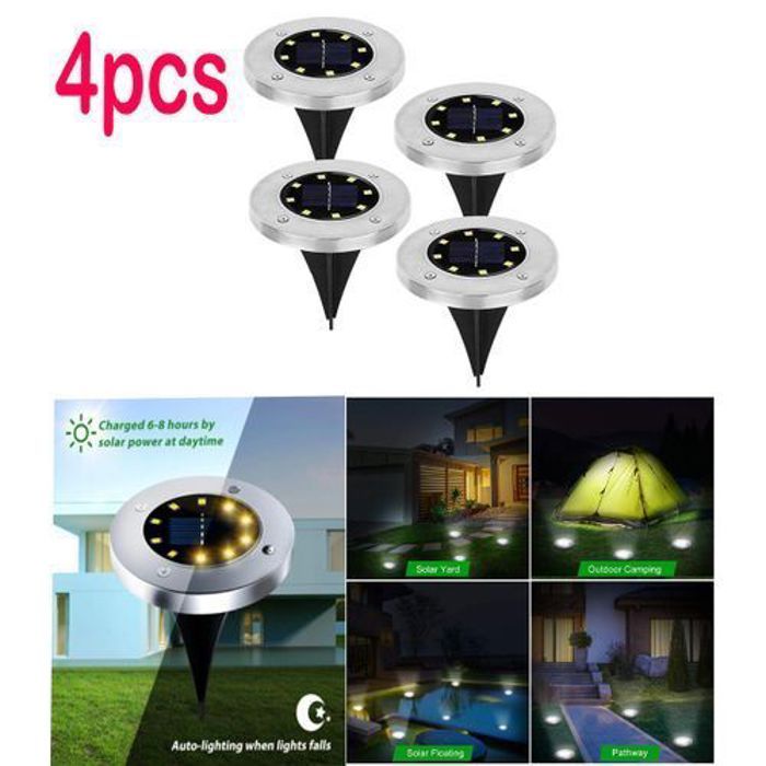 Ensemble de 4 Lampes Solaires Extérieures pour un Éclairage Éclatant