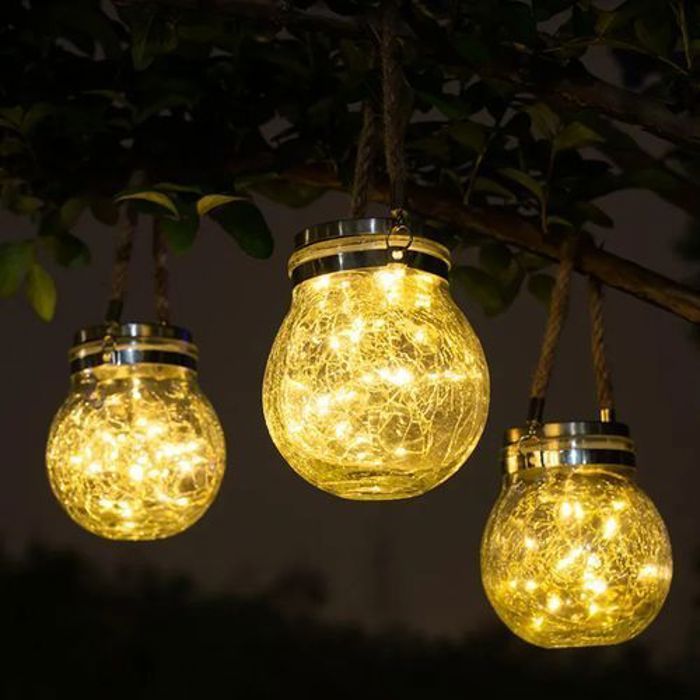 Ensemble de 3 Lampes Solaires Décoratives pour Jardin et Camping
