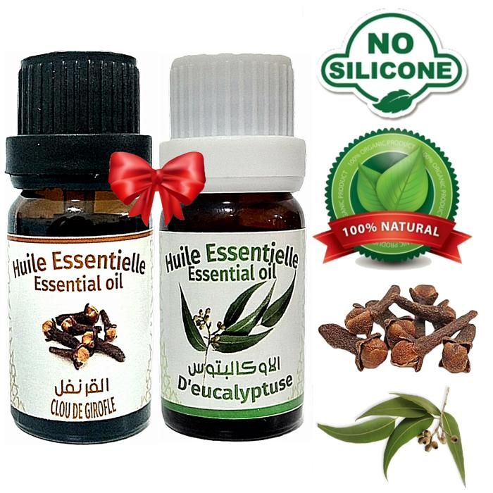 Huile essentielle eucalyptus 100% Naturel-10ml + Huile essentielle Clou de Girofle 100% Naturel -10ml