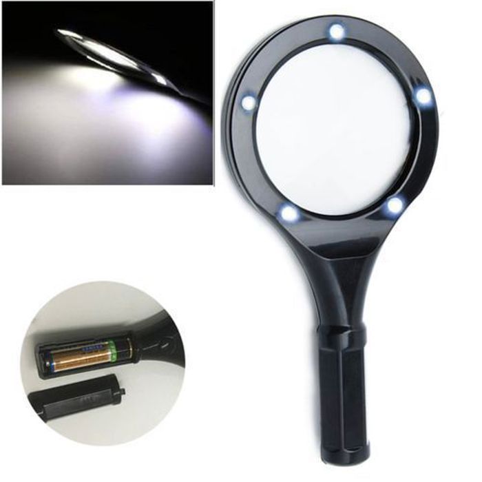 Loupe de lecture circulaire portative avec éclairage LED