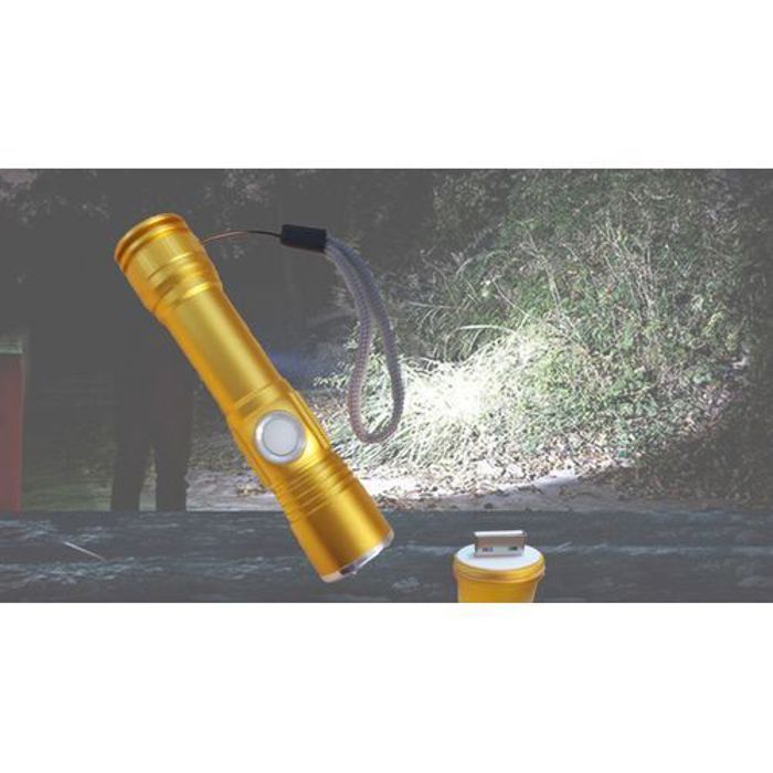Lampe de poche USB mettre lumière puissant LED 3 Modes USB charge