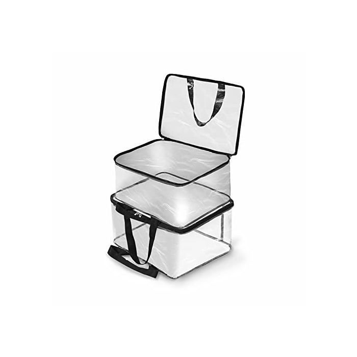 Lot de 2 sacs de rangement transparents pour vêtements,couvertures, draps, jouets, Organisateur de garde-robe