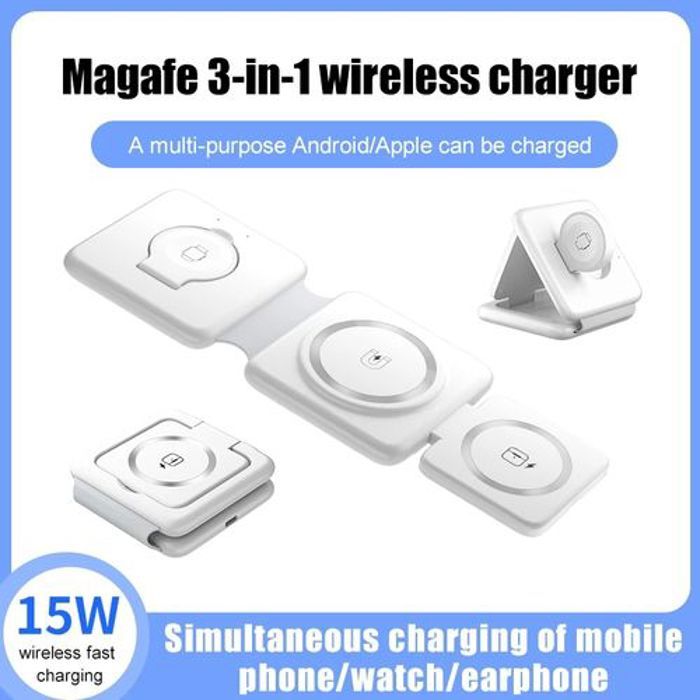 Support de chargeur sans fil 15w 3 en 1 ,Station de charge rapide .