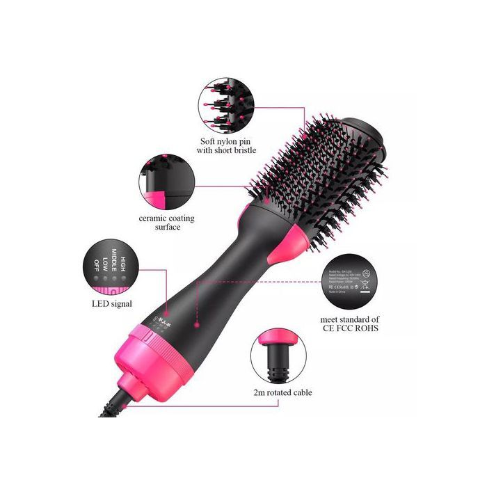 Brosse Soufflante - One Step - 1200W - 4 en 1 - 2 Vitesses - Pour Tous Types de Cheveux