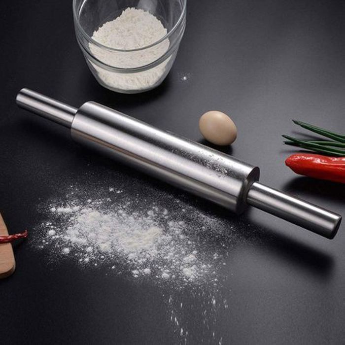 Rouleau à pâte, Rouleau à pâtisserie en acier inoxydable, longueur 25 cm