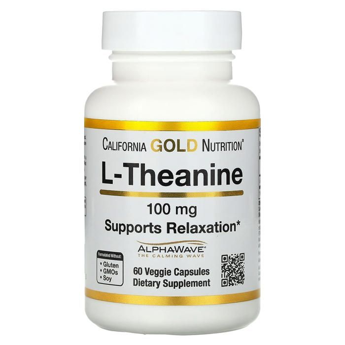 L-théanine, contenant AlphaWave, 100 mg, 60 capsules végétariennes