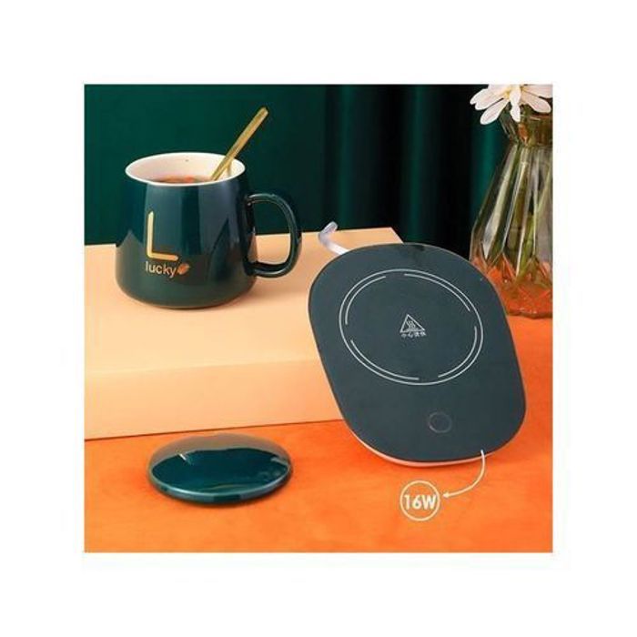 Lucky Tasse chauffante en ceramique verte pack complet