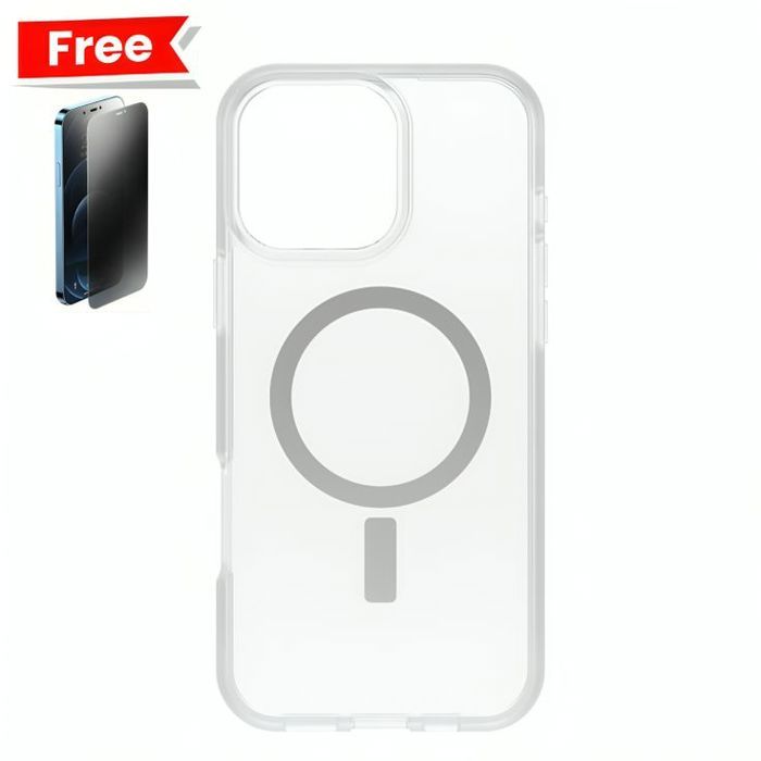 Coque iPhone 16 PRO MAX - Magnétique - Crystal Clear - Incassable - Compatible MagSafe - Fumé
