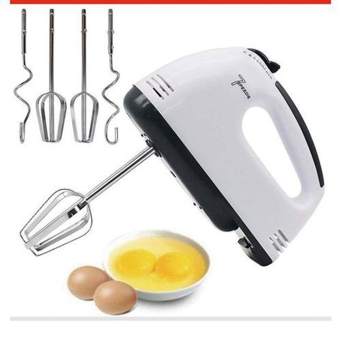 Mélangeur batteur pétrin à 7 vitesses avec 2 cuillères et 2 crochets